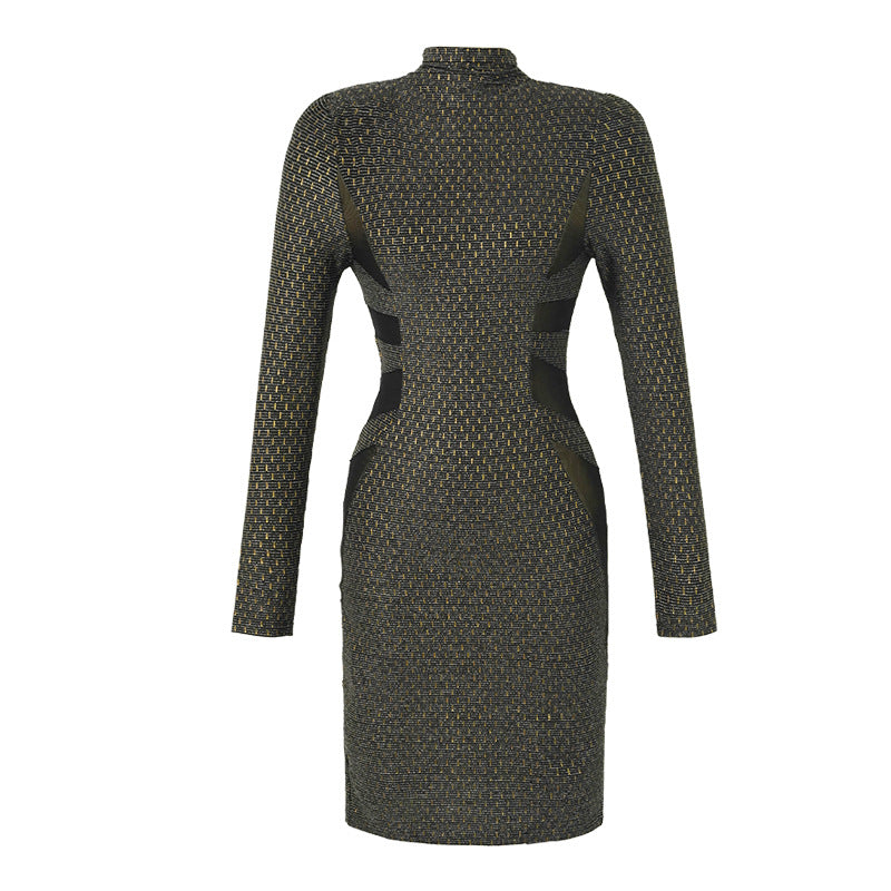 Inner Wear Bottoming Skirt Women's Autumn Stand-up Collar Slim Fit Slimming Knitted Dress