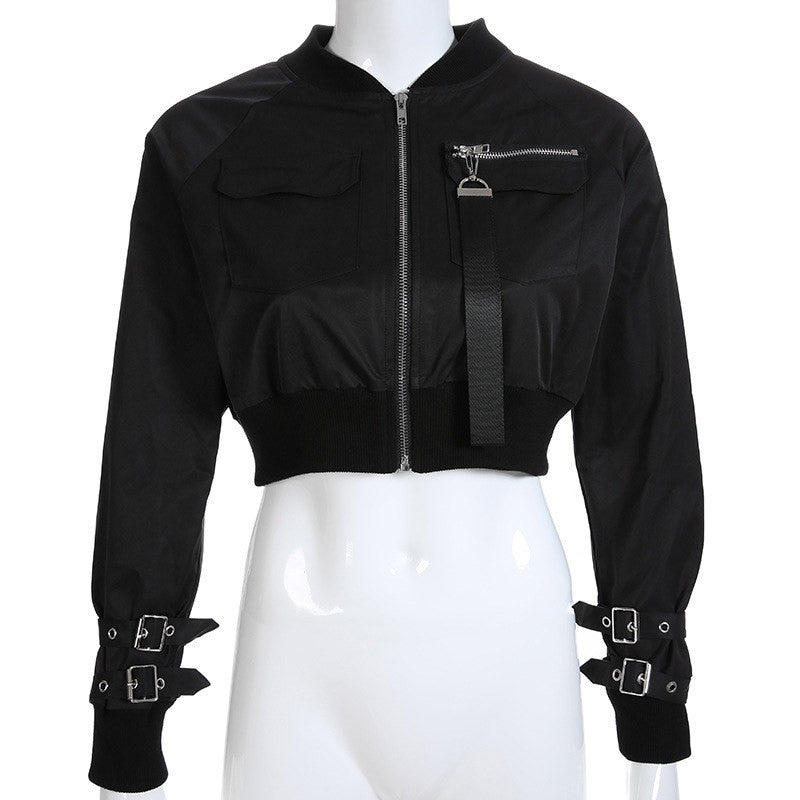 Long Sleeve Zip Jacket High Waist Jacket