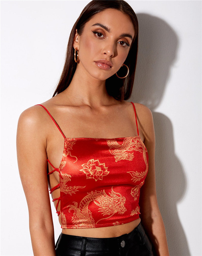 Sexy Halter Straps Short Umbilical European And American Small Sling