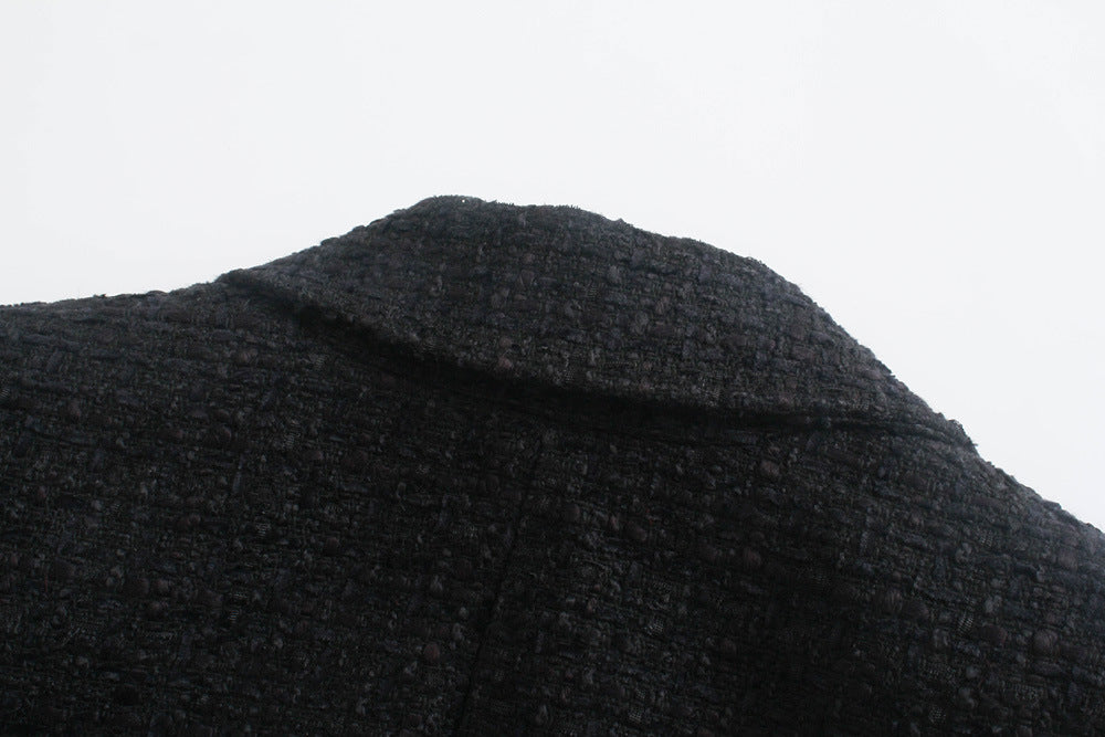 Stylish Double-breasted Textured Slim-fit Blazer