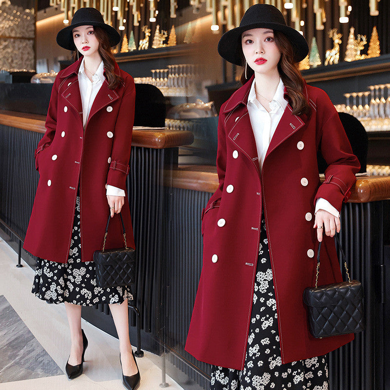 Lapel Drop Double Breasted Small Jacket For Women