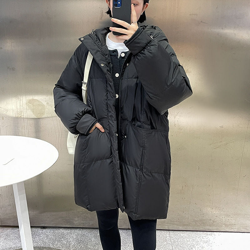 Cotton Thickened Solid Color Long Sleeved Down Jacket