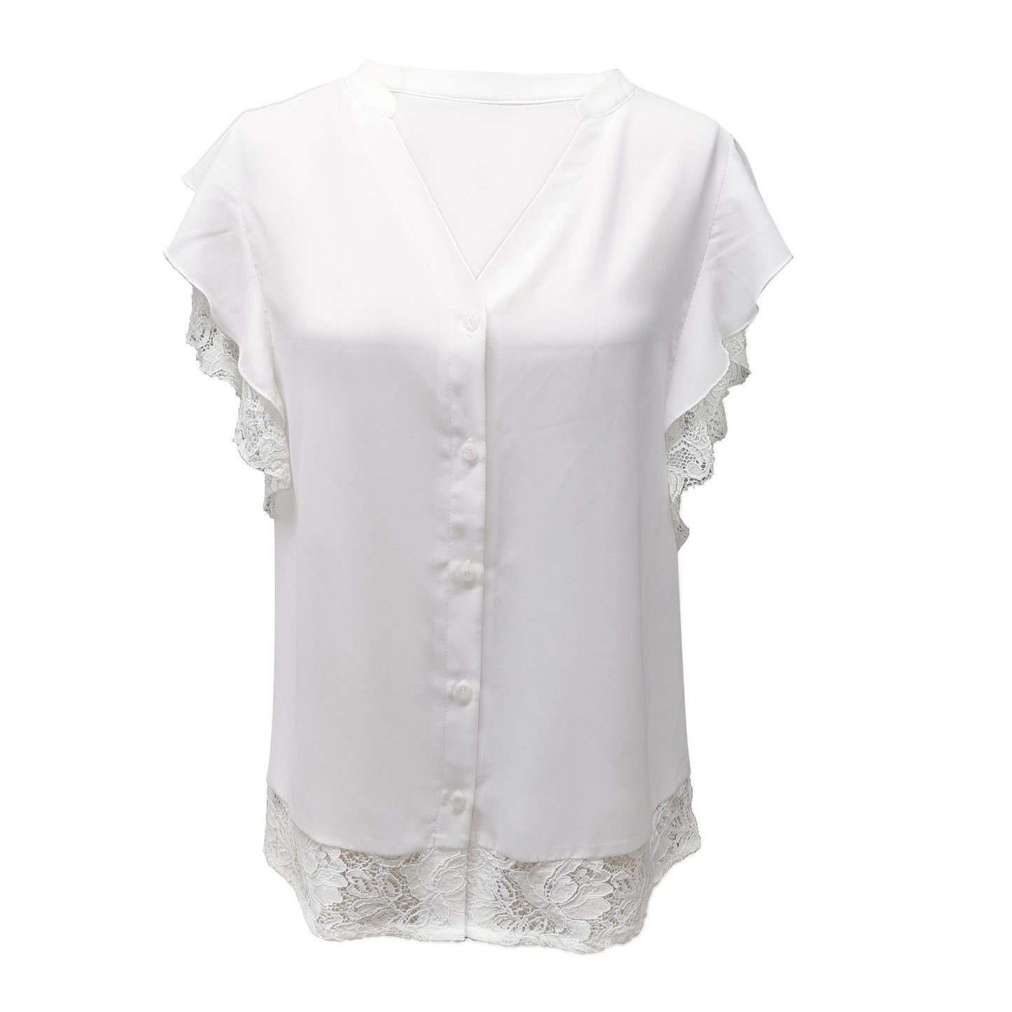 Women's Lace Patchwork Short Sleeve Top