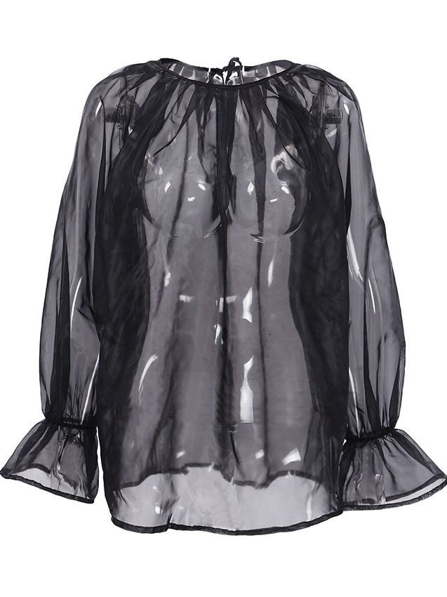 Women's Fashion Temperament Mesh Transparent Shirt
