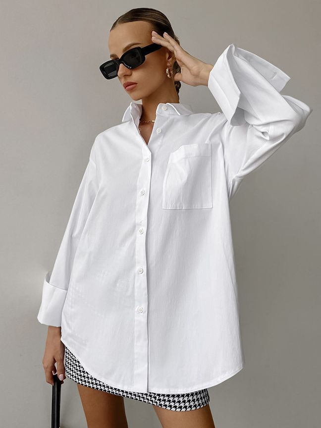Women's Fashionable Casual All-match Mid-length Shirt