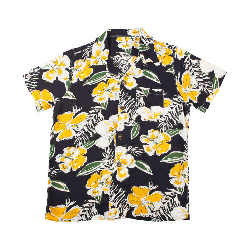 Men's And Women's Hawaiian Shirt Dress Flower Print