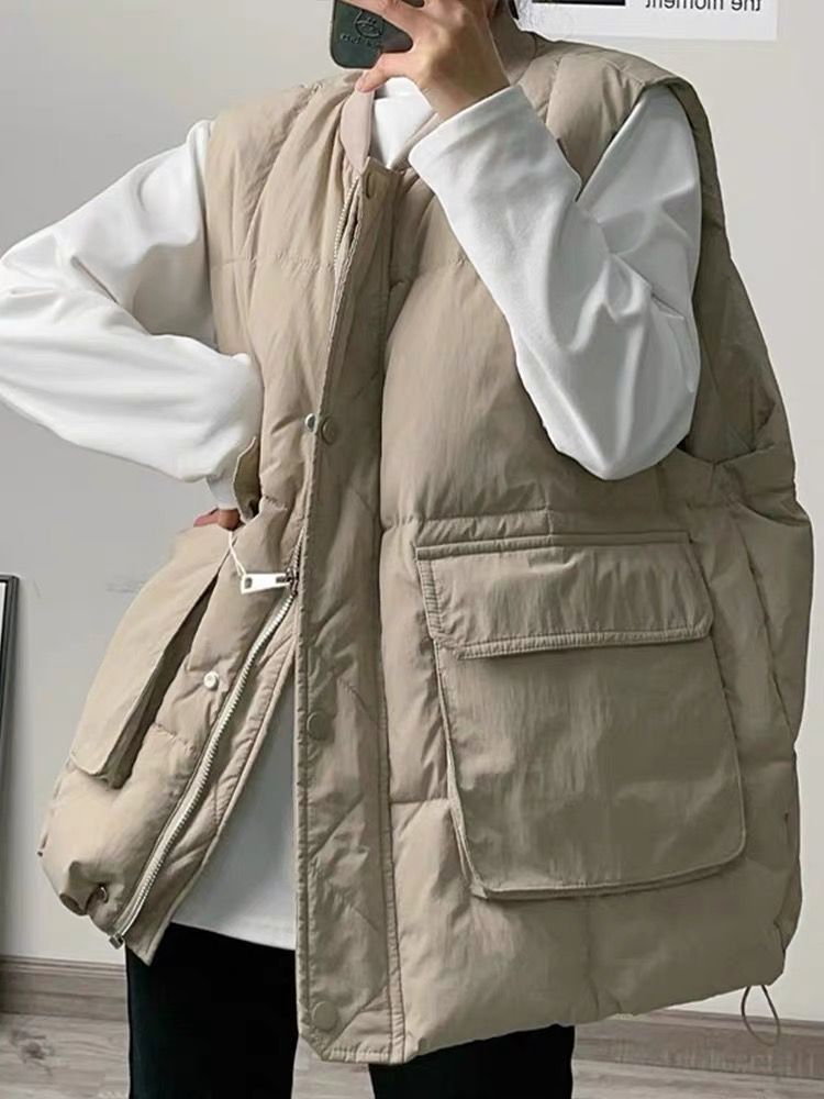 Women's Fashion Casual Down Cotton Outer Wear Vest