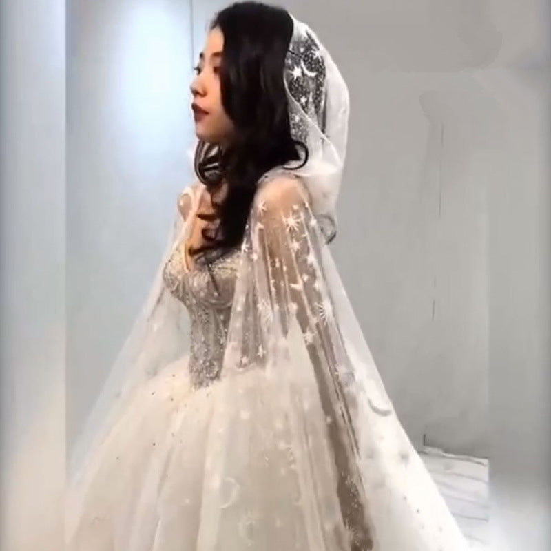 Bridal Fashion Simple Solid Color Pattern Type Veil