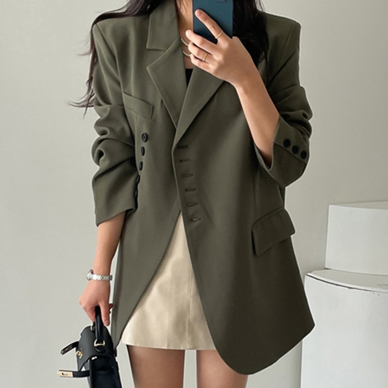 Vintage Lapel Single Breasted Pocket