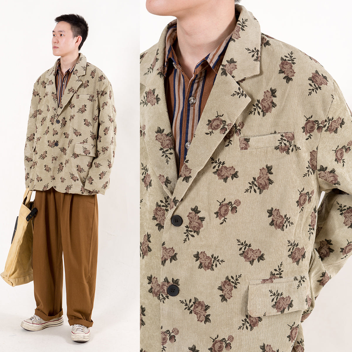 Broken Flower Antique Corduroy Suit Jacket
