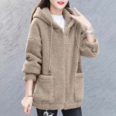Lamb Wool Sweater Women Plus Velvet Thick And Loose