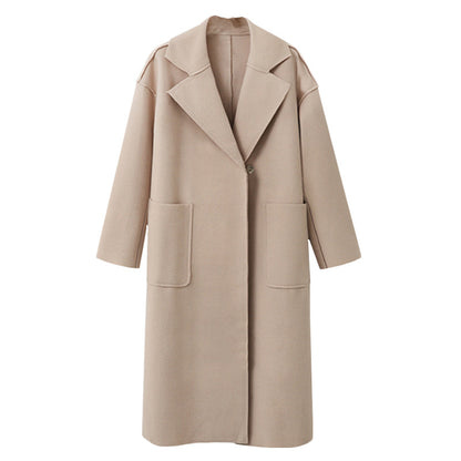 Woollen overcoat medium long woolen coat