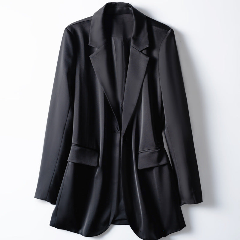 Women's Thin Satin Coat Suit All-match Temperament