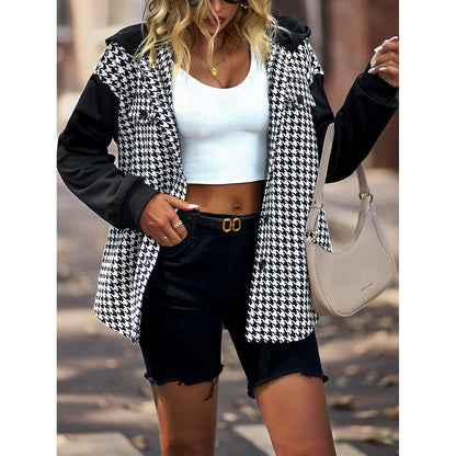 Women's Fashion All-match Casual Plaid Coat Top