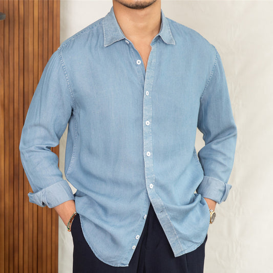 Casual Denim Long Sleeved Shirt