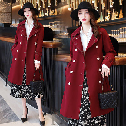 Women Lapel Drop Double Breasted Small Jacket