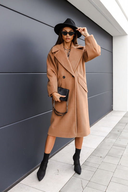 Women's Long-sleeved Suit Collar Woolen Coat