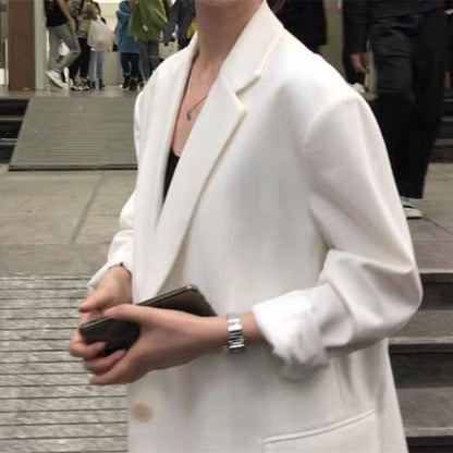 White Small Suit Jacket Women Loose Japanese