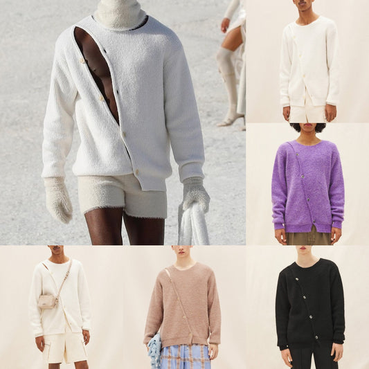 Men's Fashion Casual Round Neck Hollow Sweater
