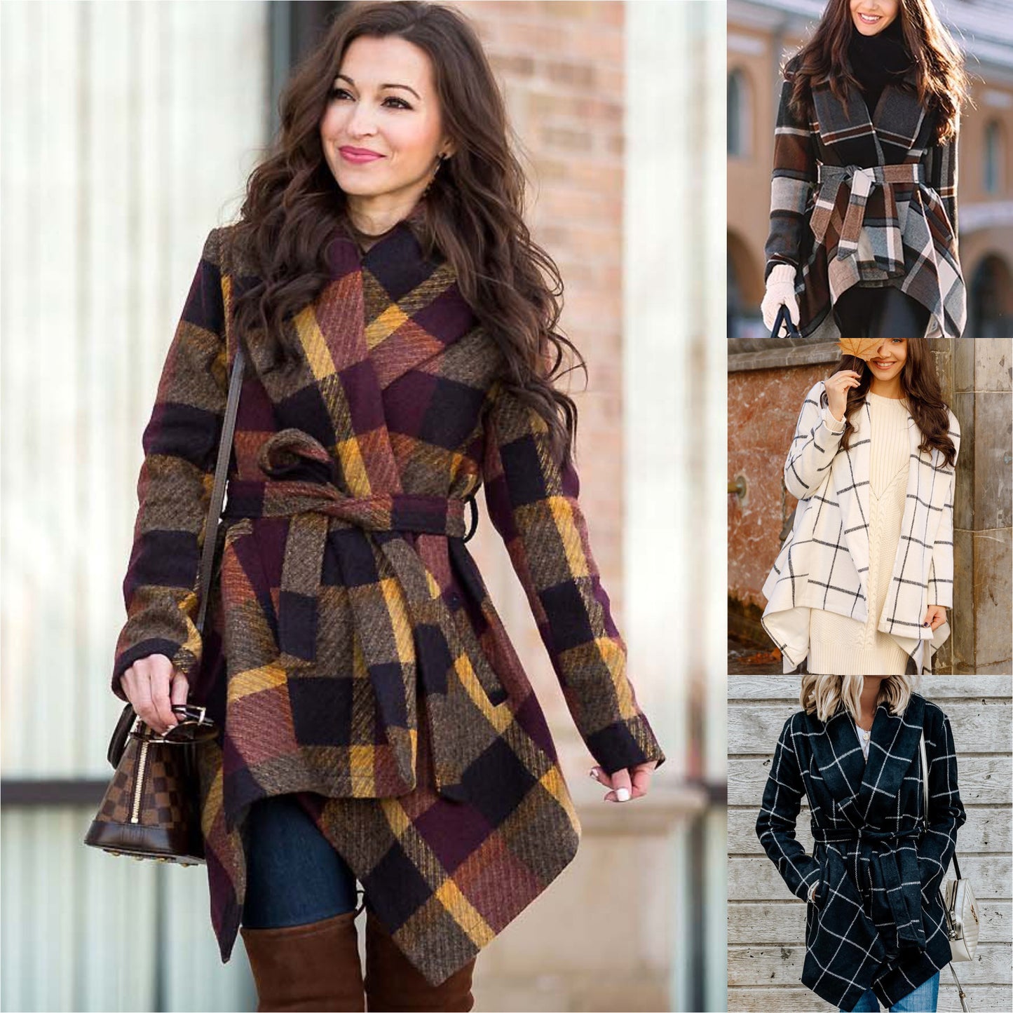 Woolen coat autumn and winter women's Plaid