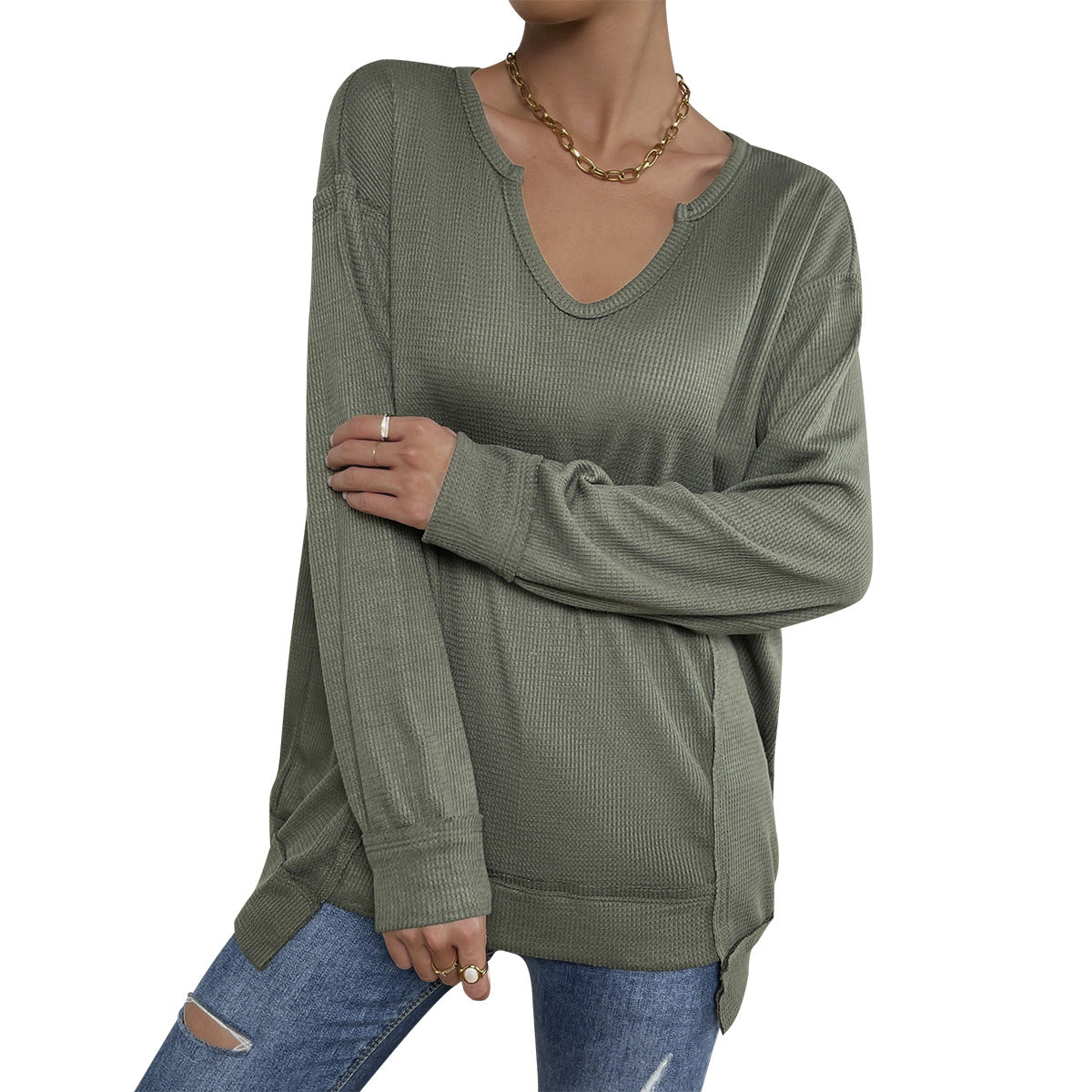 Women's Fashion Casual Solid Color High Elastic Top