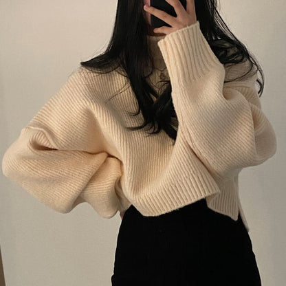 Retro Loose-fitting Thickened Warm Turtleneck Pullover Sweater