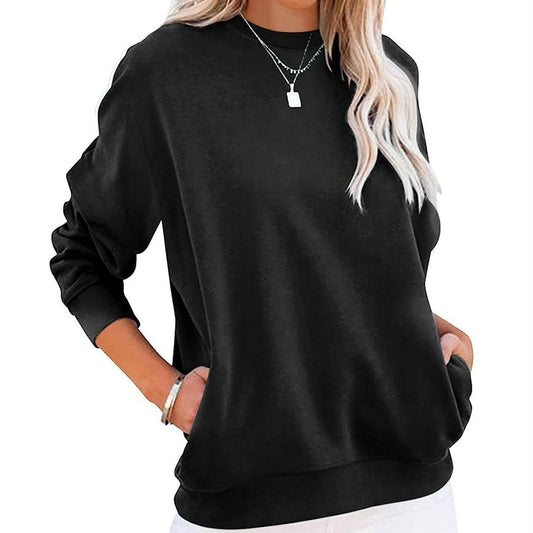 Women's Fashion Casual Round Neck Sports Long-sleeved Top