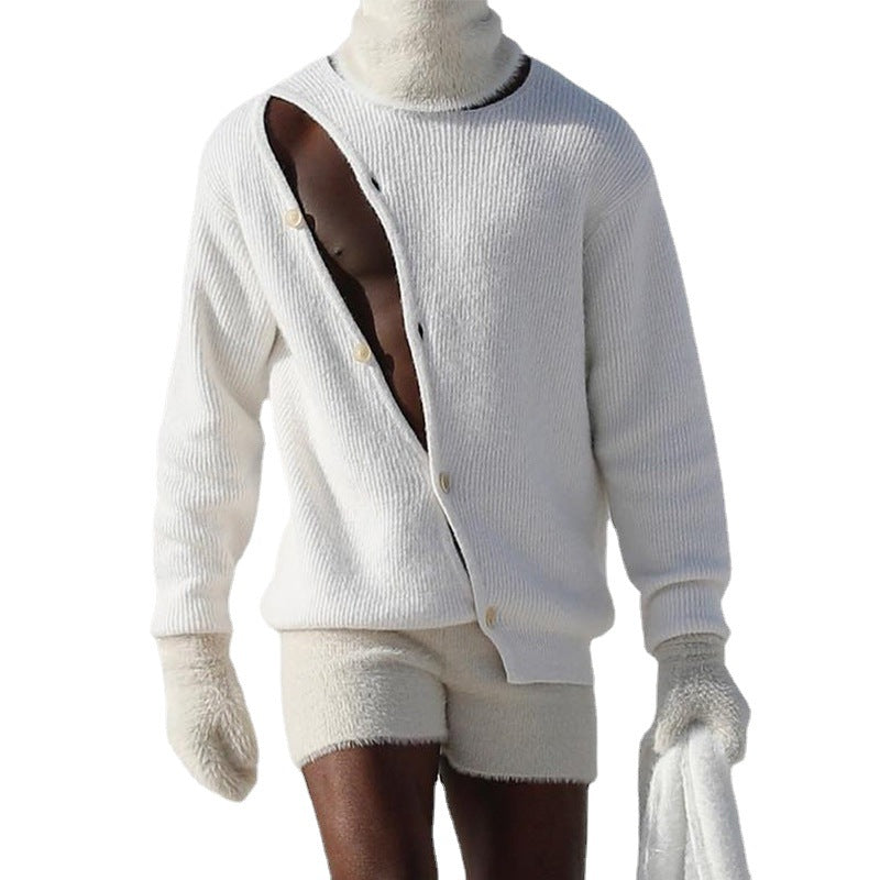 Men's Fashion Casual Round Neck Hollow Sweater