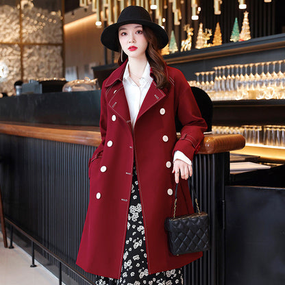 Women Lapel Drop Double Breasted Small Jacket