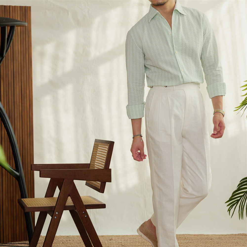 Men's Fashionable Seersucker Striped Shirt
