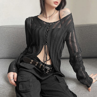Women's Solid Color Loose Street Fashion V-neck Top