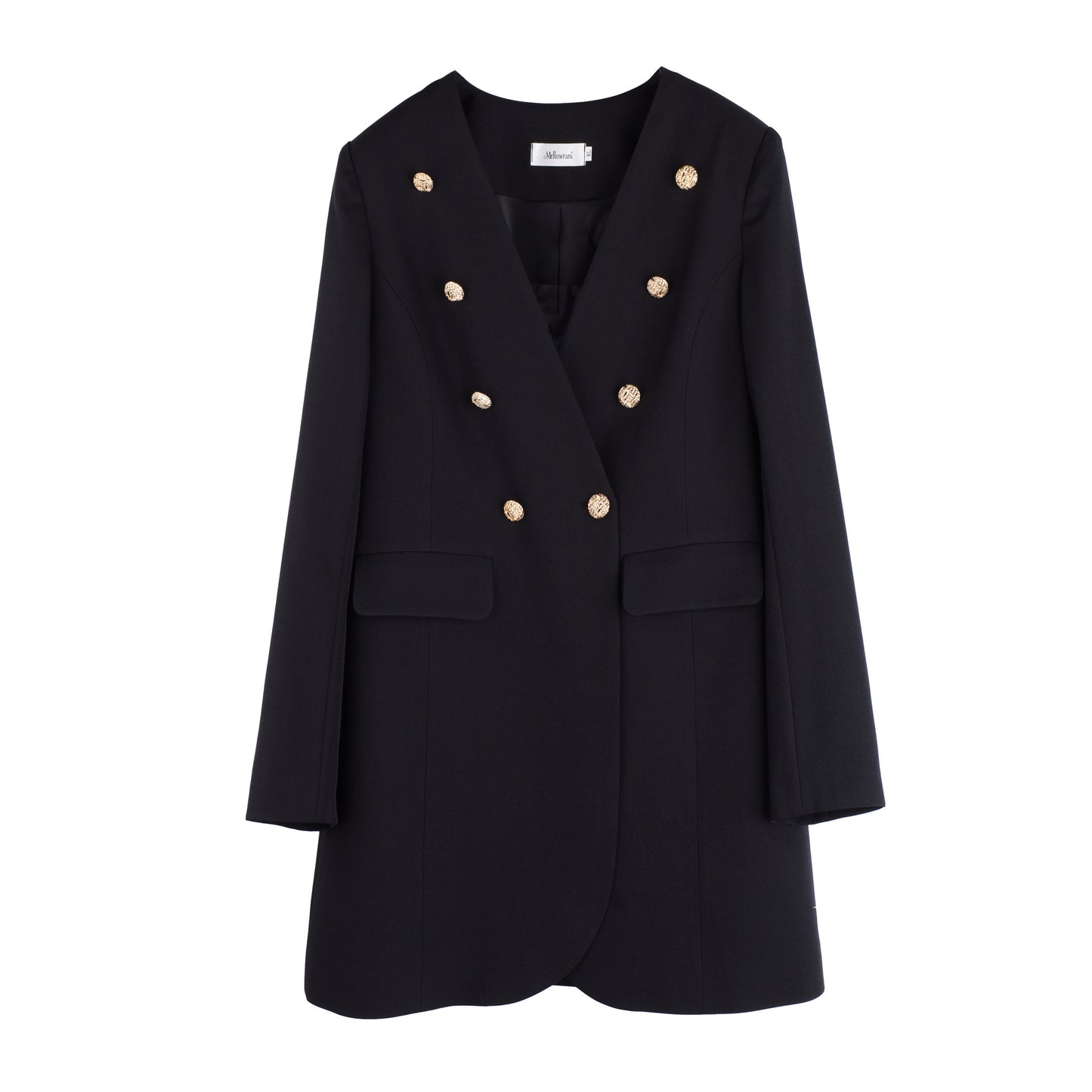 Autumn Large Size Women's Collarless Double-breasted Suit Jacket