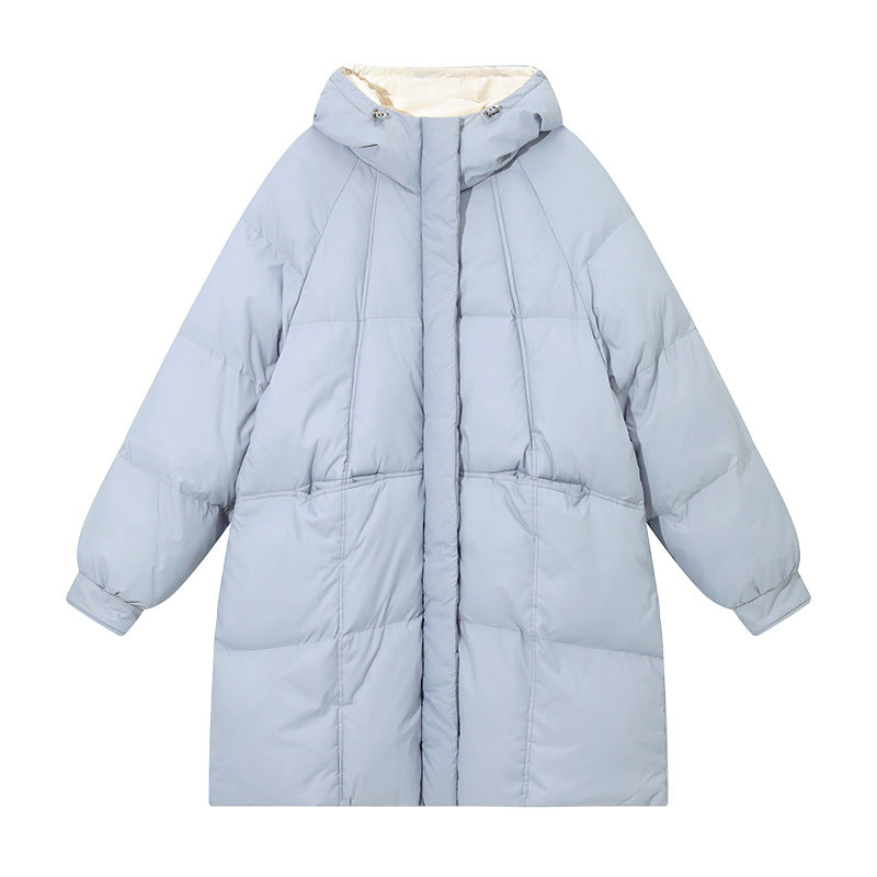 Cotton Thickened Solid Color Long Sleeved Down Jacket