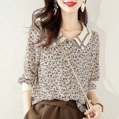 Fashion Design Loose Slimming Elegant Floral Top