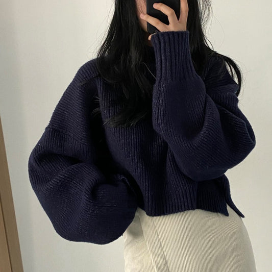Retro Loose-fitting Thickened Warm Turtleneck Pullover Sweater