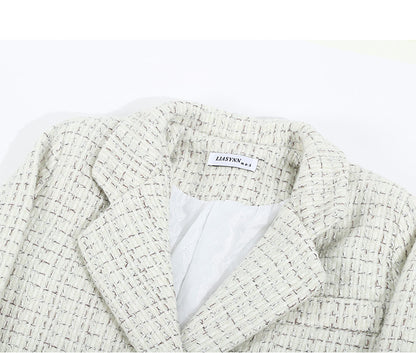 Women's Retro Tweed Suit Jacketdouble