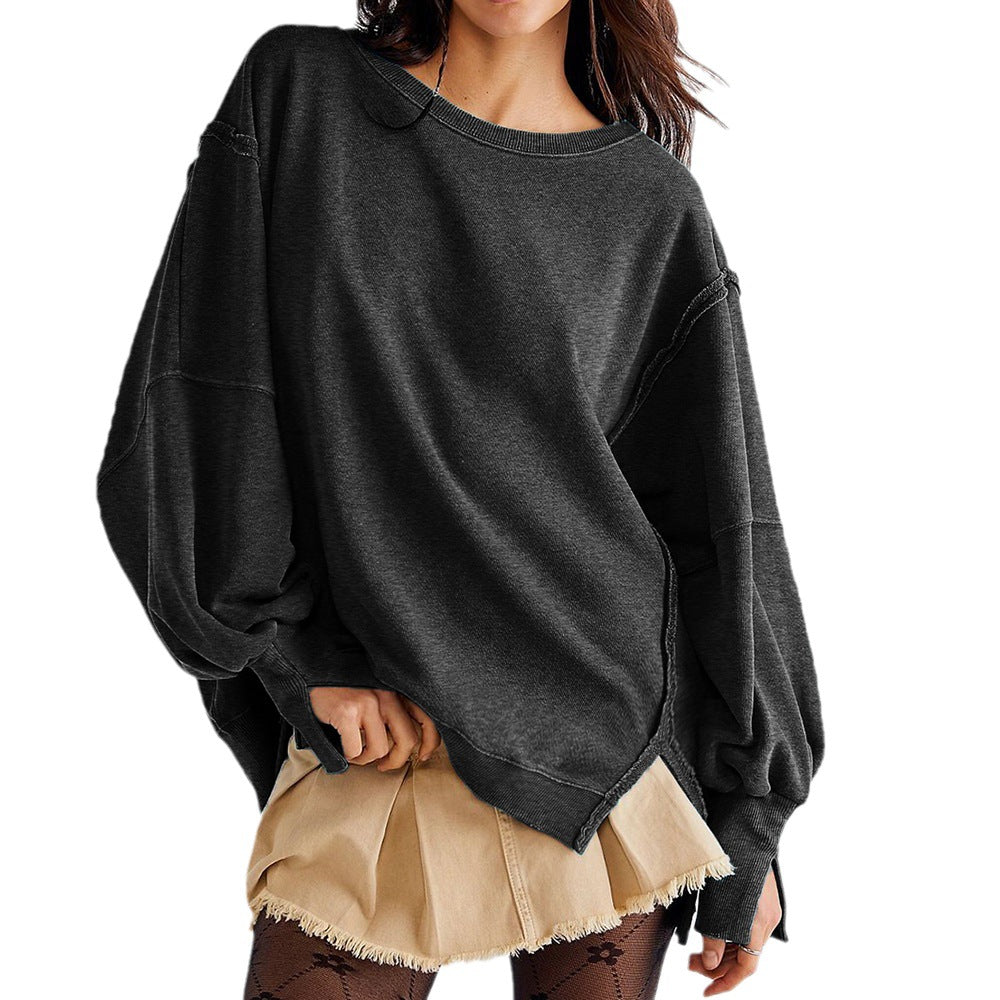 Women's Fashion Round Neck Sports Bottoming Shirt Long Sleeve Top