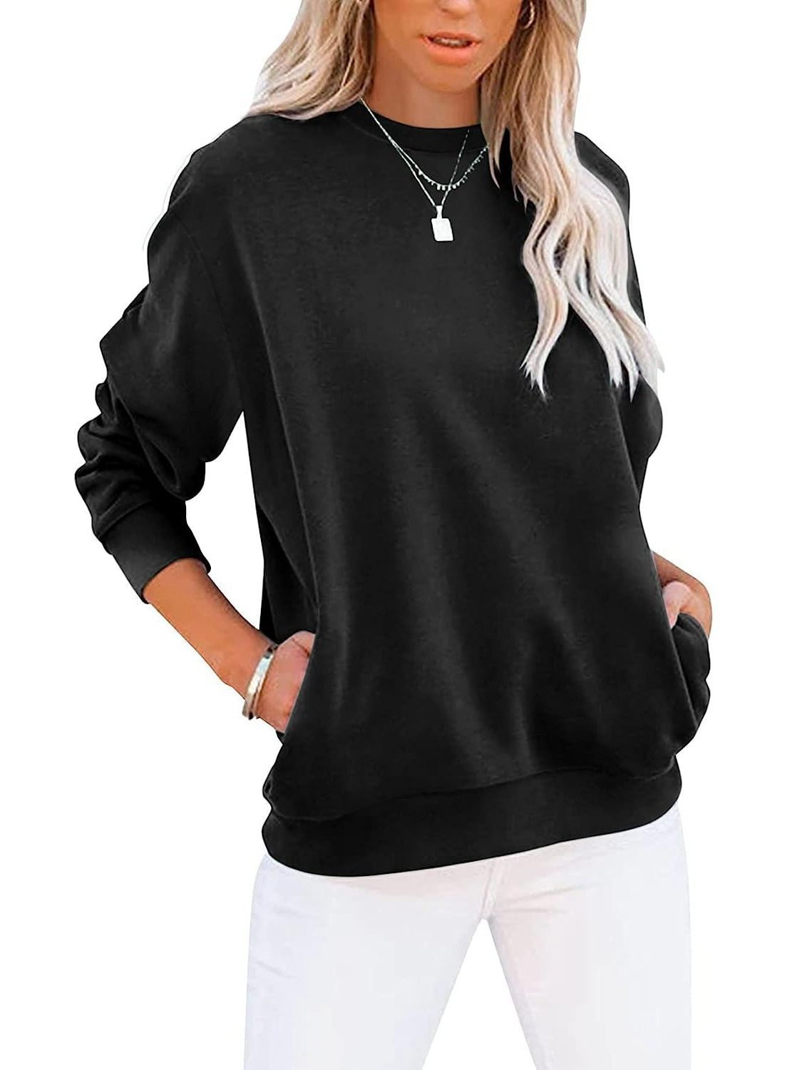 Women's Fashion Casual Round Neck Sports Long-sleeved Top