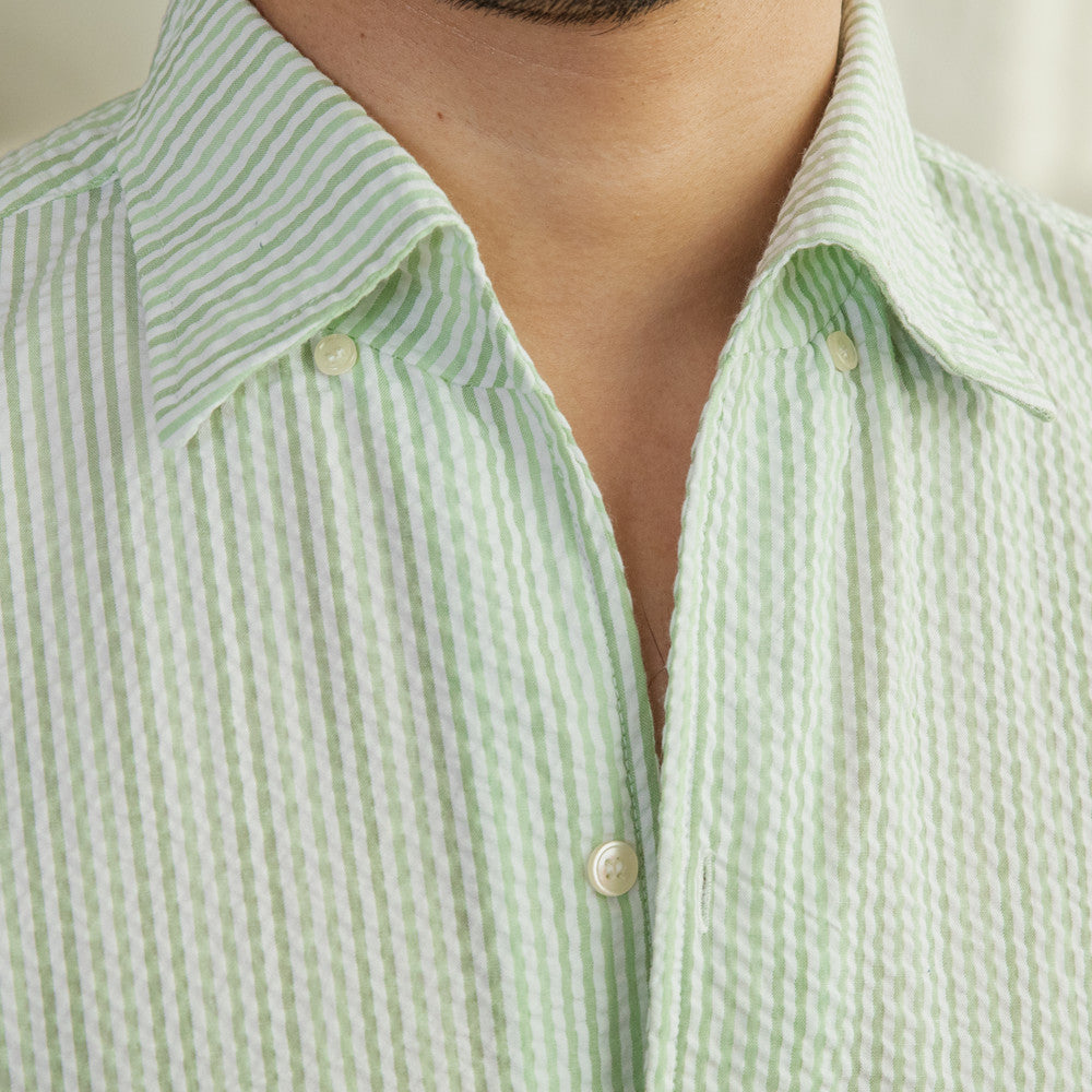 Men's Fashionable Seersucker Striped Shirt
