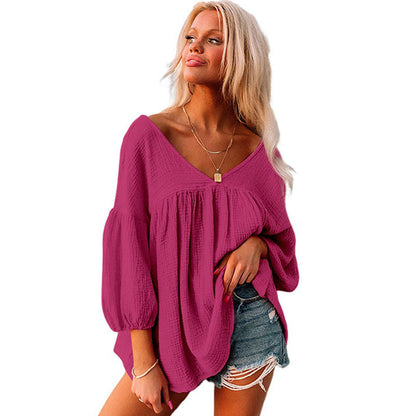 Fashion Solid Color Loose Pullover