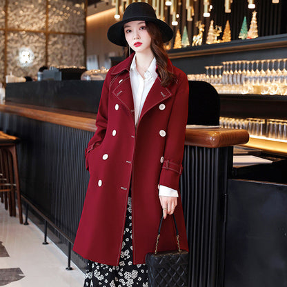 Women Lapel Drop Double Breasted Small Jacket