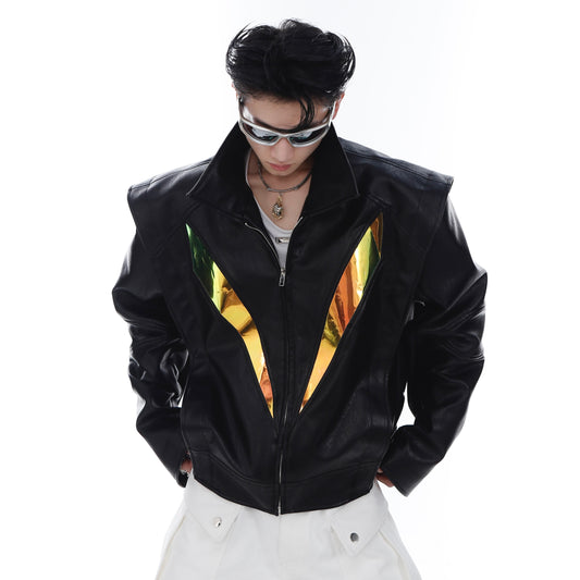 Men's Fashion Patchwork Short Jacket