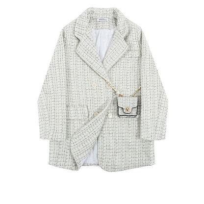 Women's Retro Tweed Suit Jacketdouble