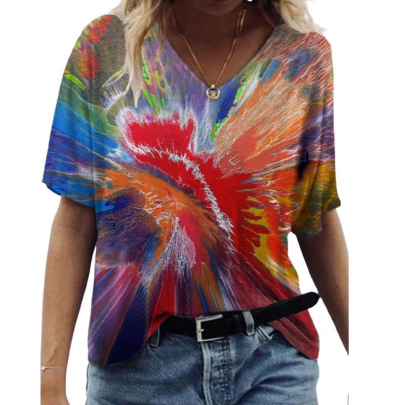 Abstract Printed Women's Sexy Loose T-Shirt