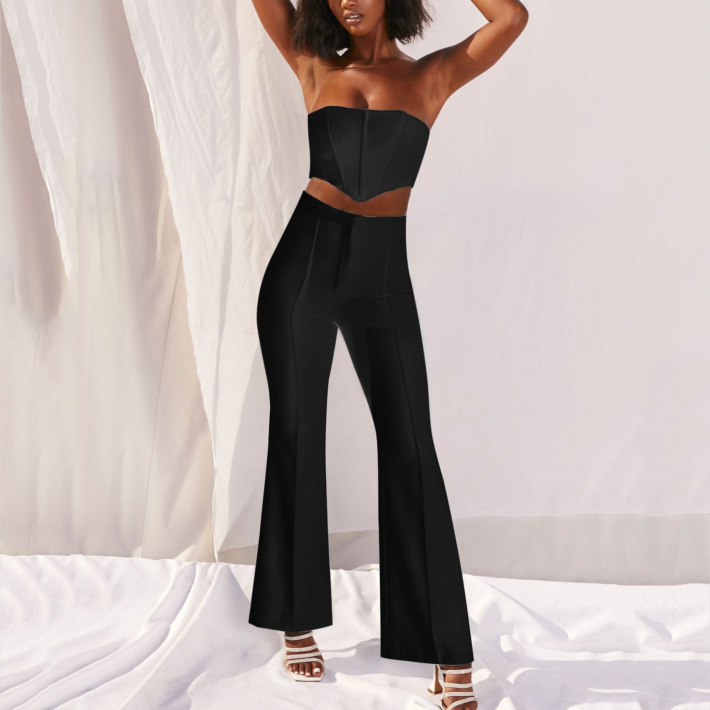 Sexy Fashion All-match Blouse And Trousers Two-piece Suit