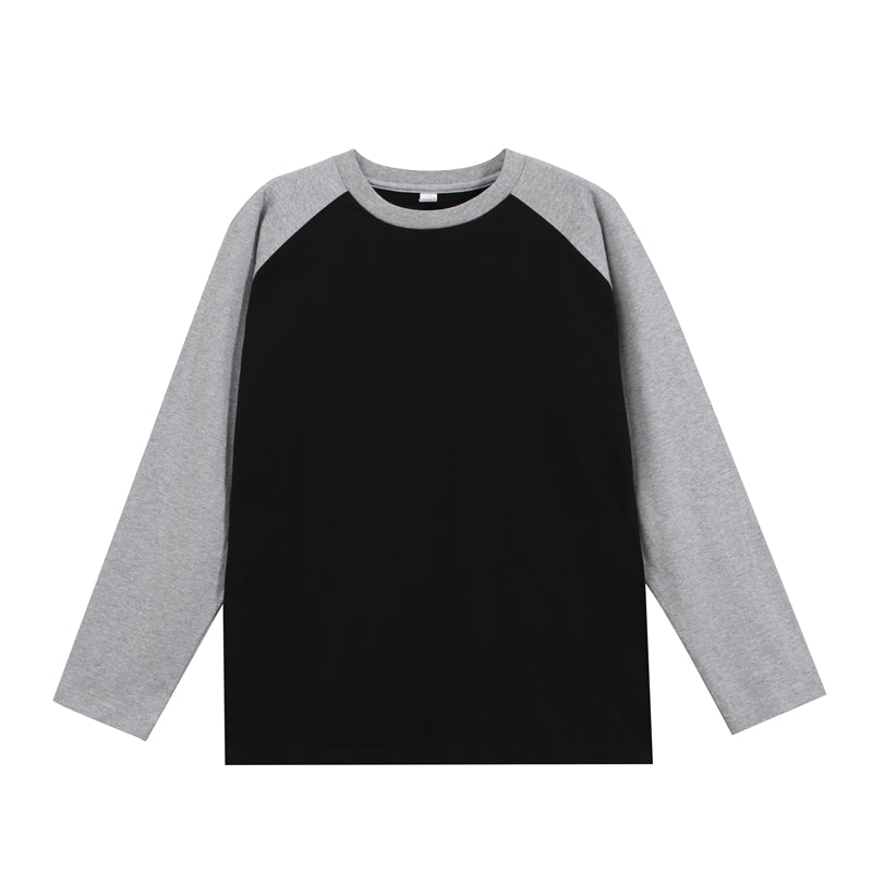 Tide Brand Splicing Contrast Color Men's And Women's Long-sleeved Tops